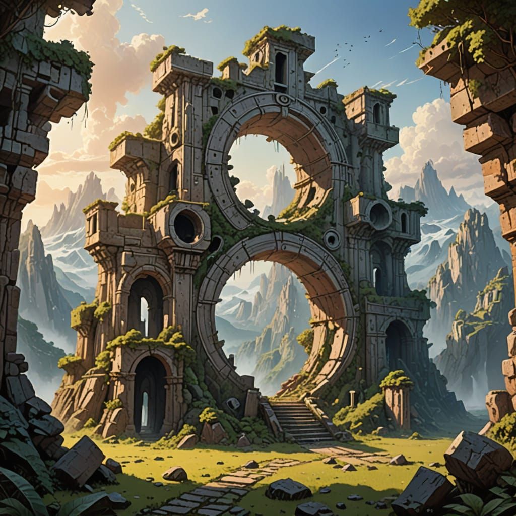 Fantasy Ruins in the Shape of an Eight