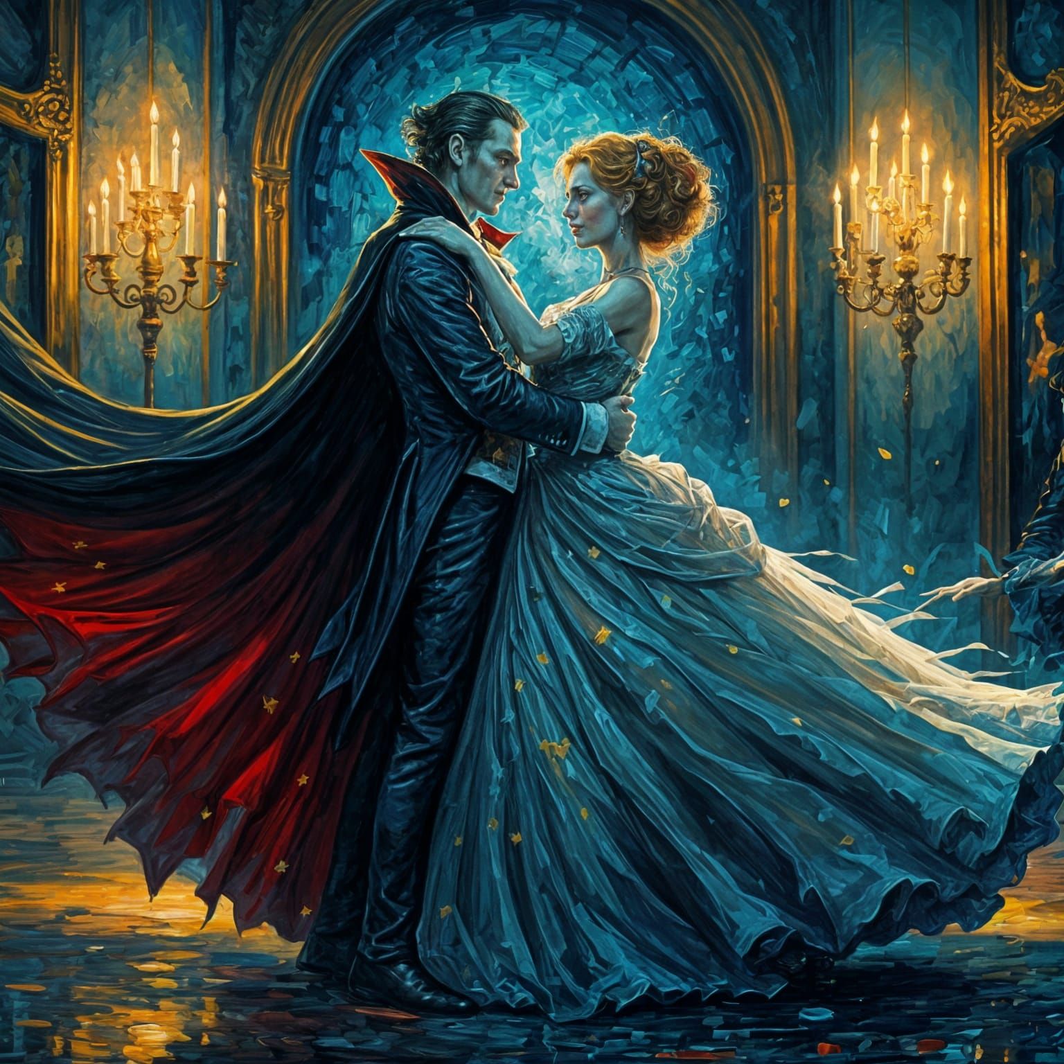 Vampire and Zombie Ball: Starry Night Painting