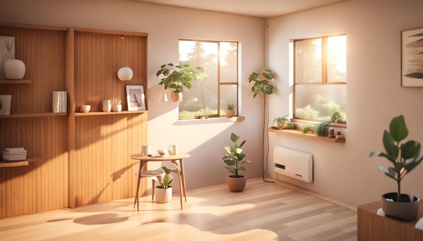 Minimalist House Concept Art: Natural Light and Warmth