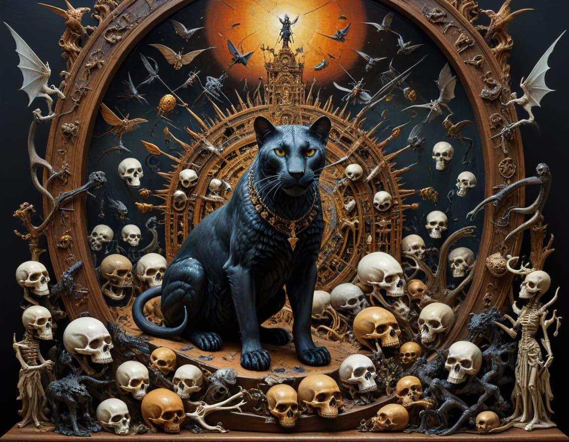 Queen of Air and Darkness in Surreal Oil Painting