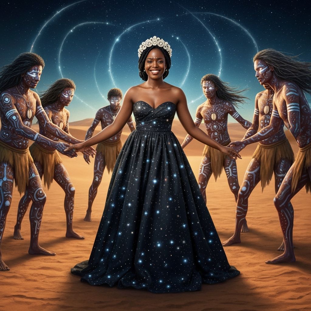 Sky Ancestors Dance with Star-Gowned Woman