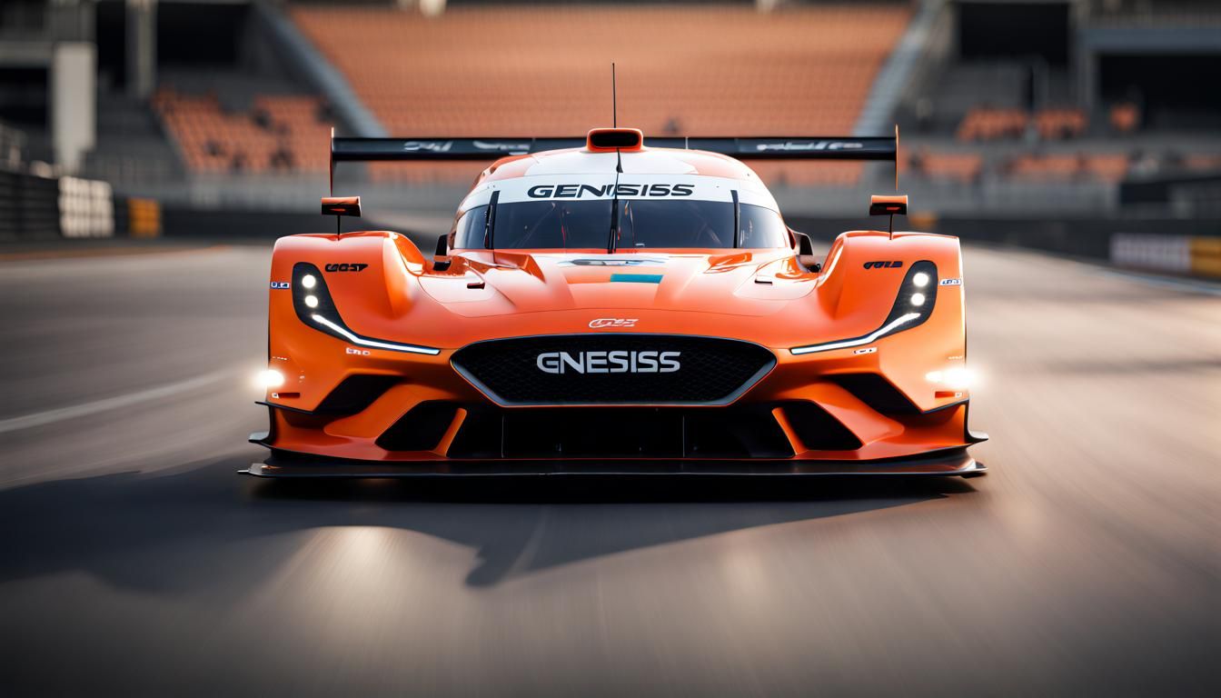 Orange Genesis Vision GT Race Car, Le Mans Style
