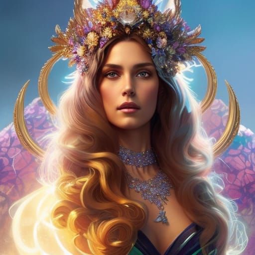 Crystalline Queen Portrait in Hyperdetailed Style