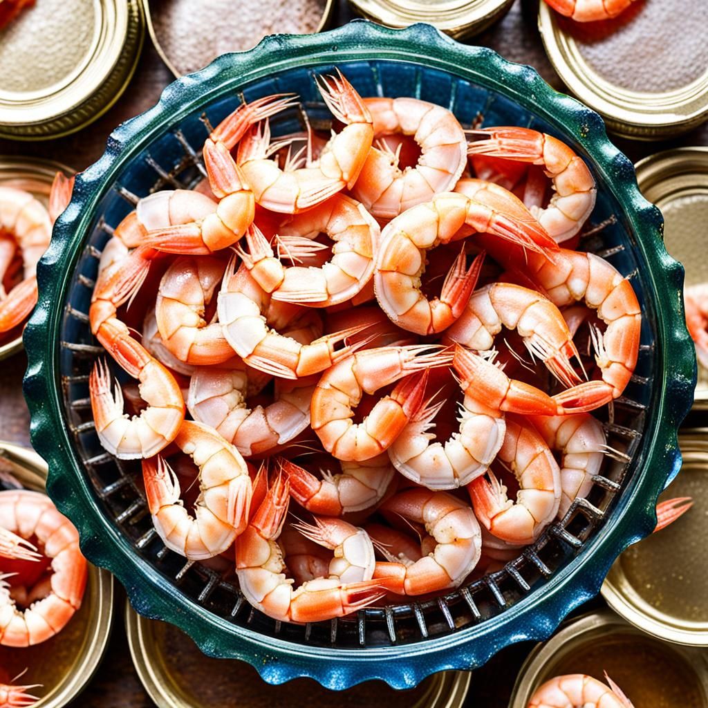 Shrimp Pile in Vintage Bottle Cap