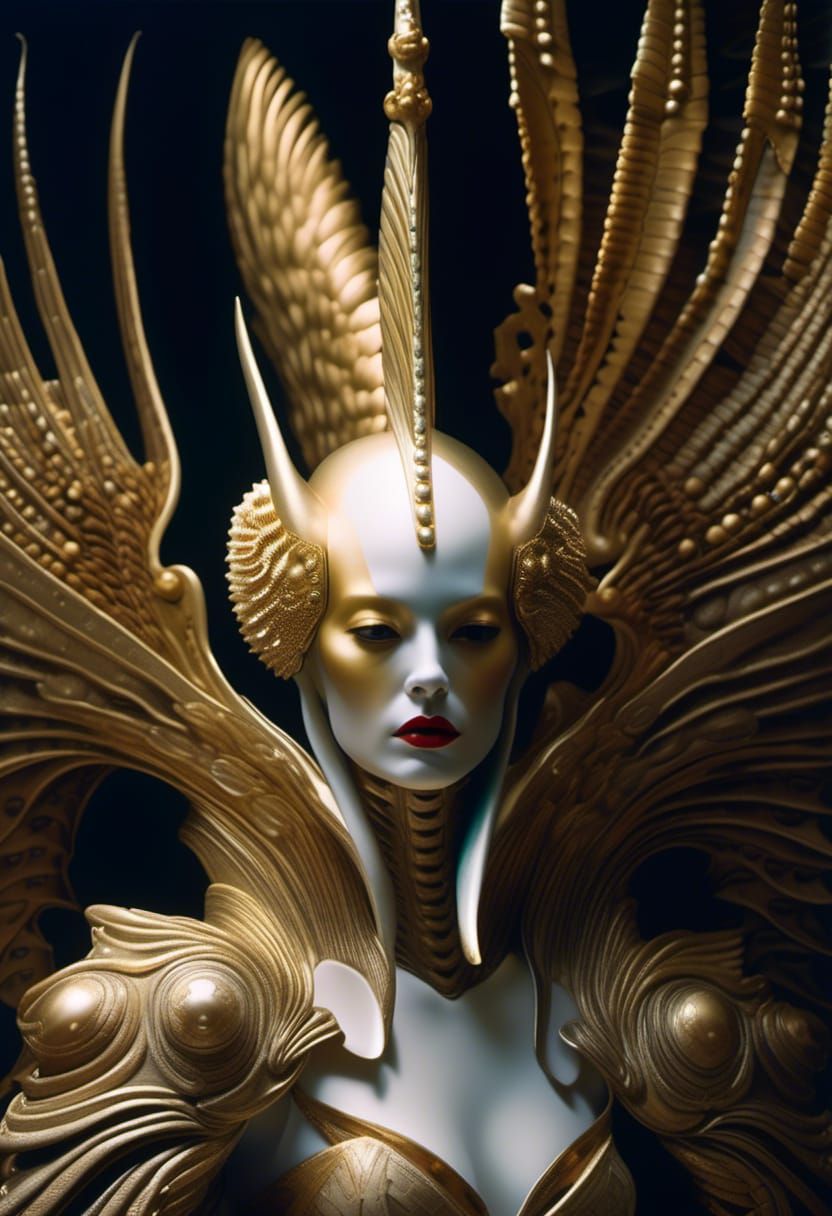 Abstract Alien Portraits in Magical Realism Style