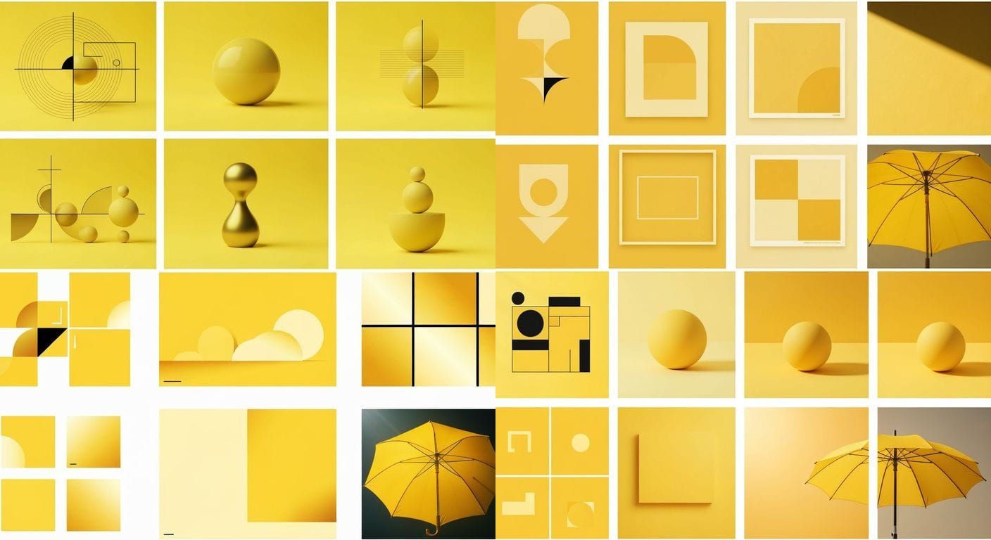 Minimalist Yellow Compositions and Object Focus