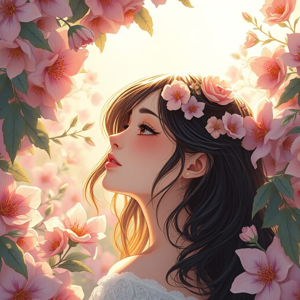 Dreamy Whimsy: Enchanted Florist Lost in Thought