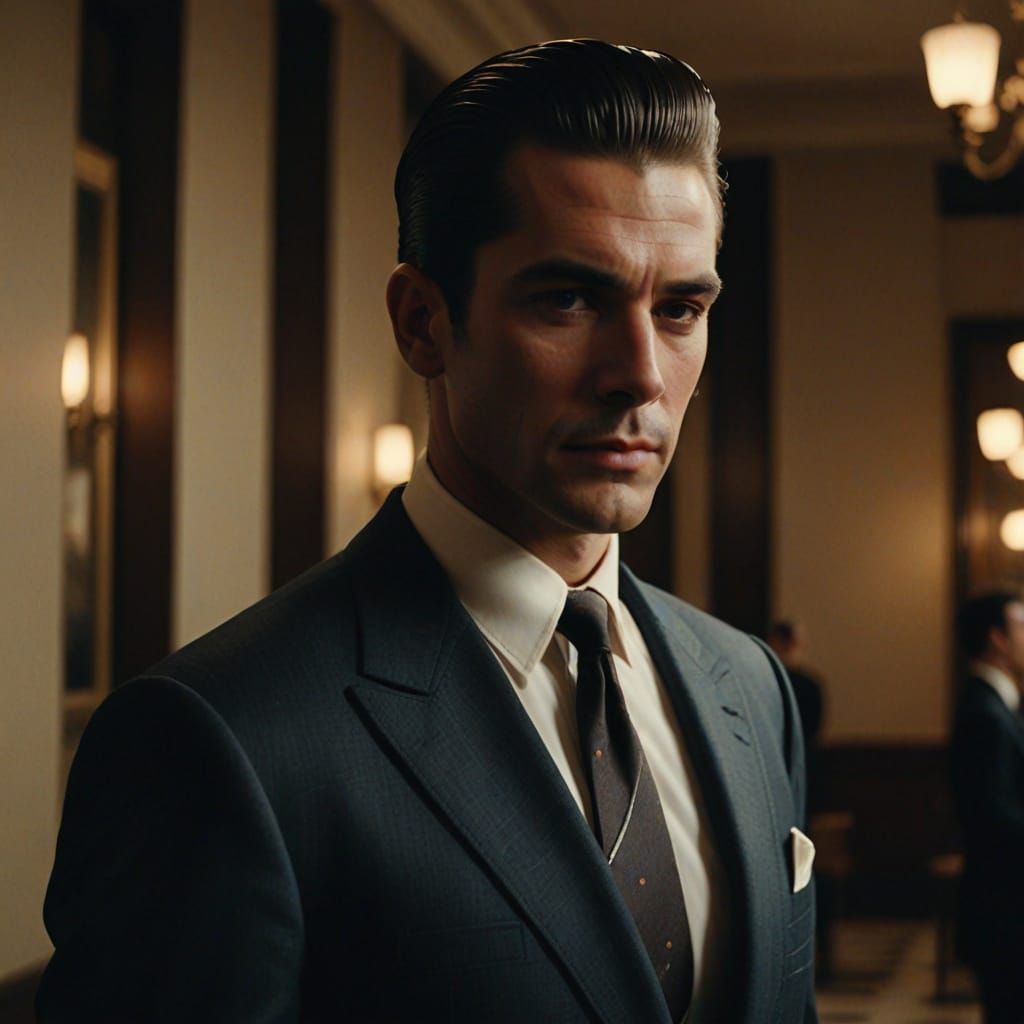 Classic Hollywood Portrait: Man in Tailored Suit