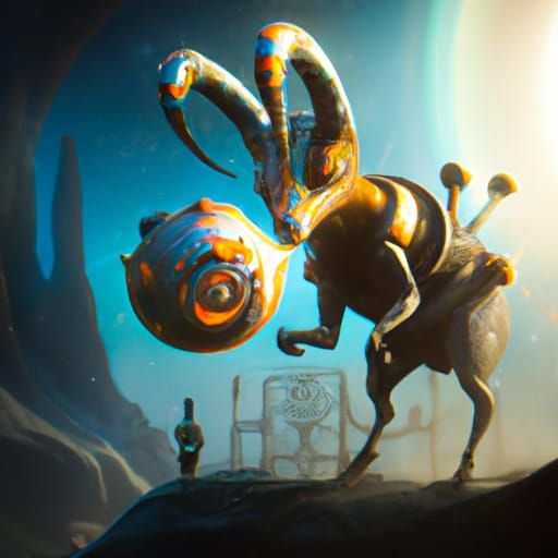 Fantastical Solar System Creature in Detailed Painting