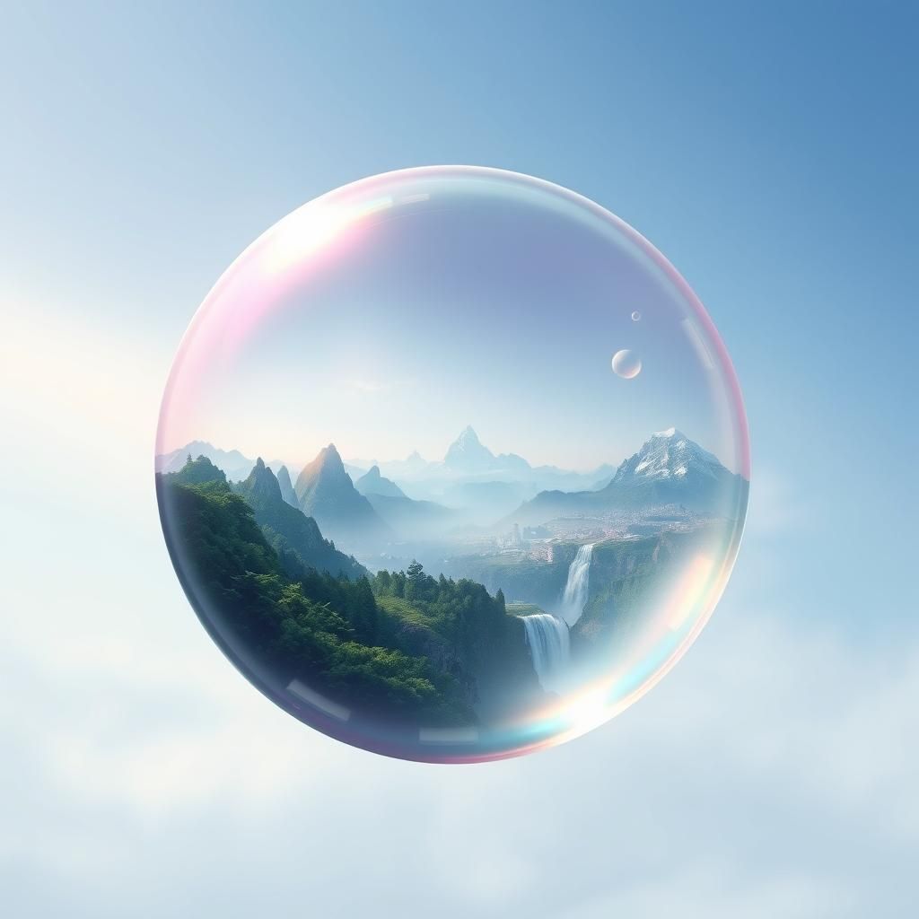 Dreamy Landscapes Reflected in Translucent Soap Bubbles
