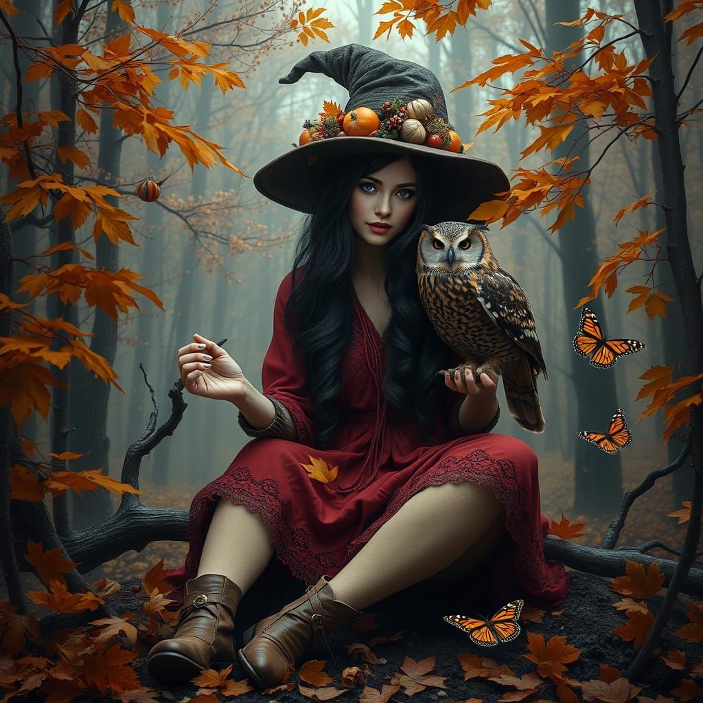 Enchanted Forest Goddess in Rustic Attire