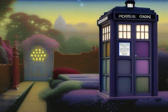 Fantasy Garden Sunrise with Luminous Crystals