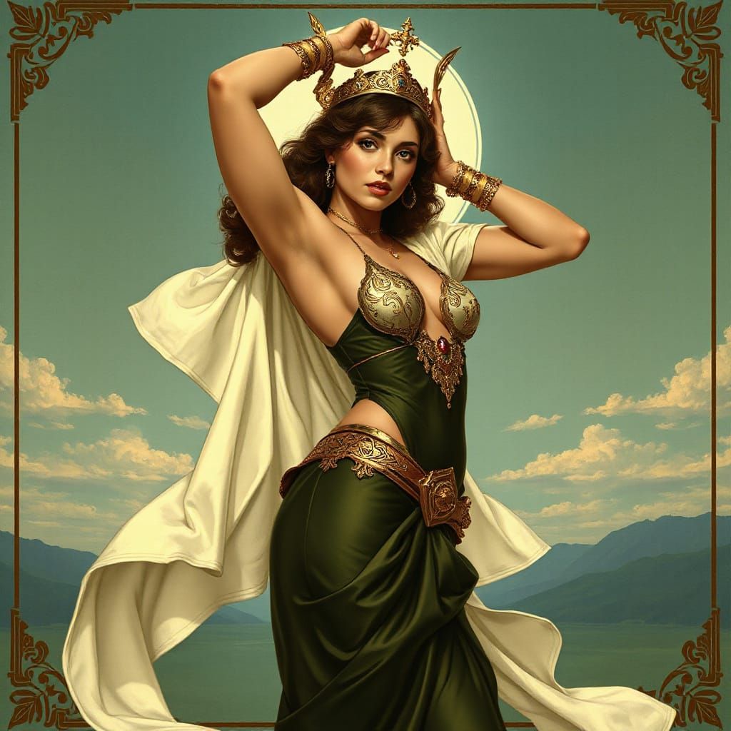 Regal Woman in Art Nouveau Style