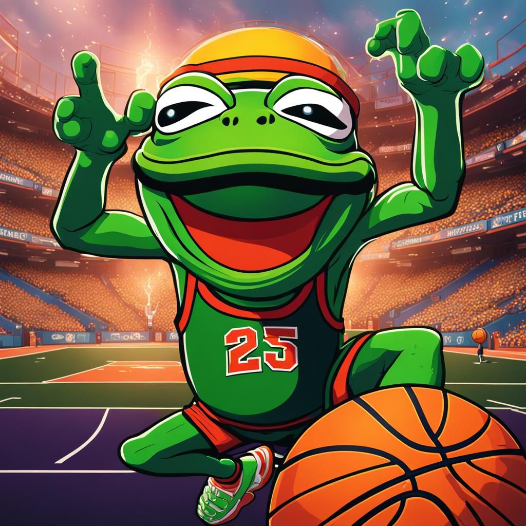 Pepe the Frog as Lebron James in NBA Game