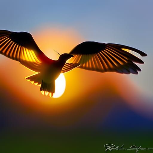 Hummingbird Sunset Prism: Wildlife Photography in Golden Lig...
