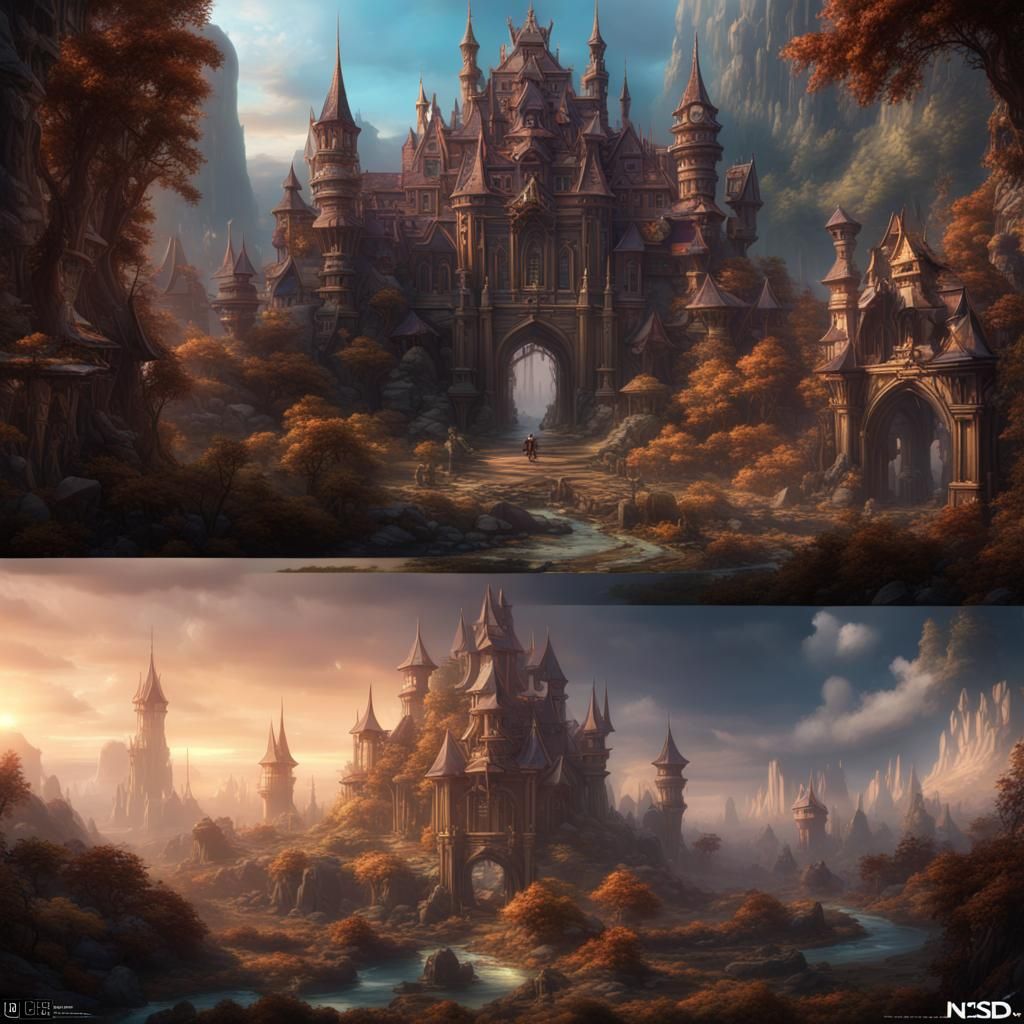 Fantastical Matte Painting in Unreal Engine Style