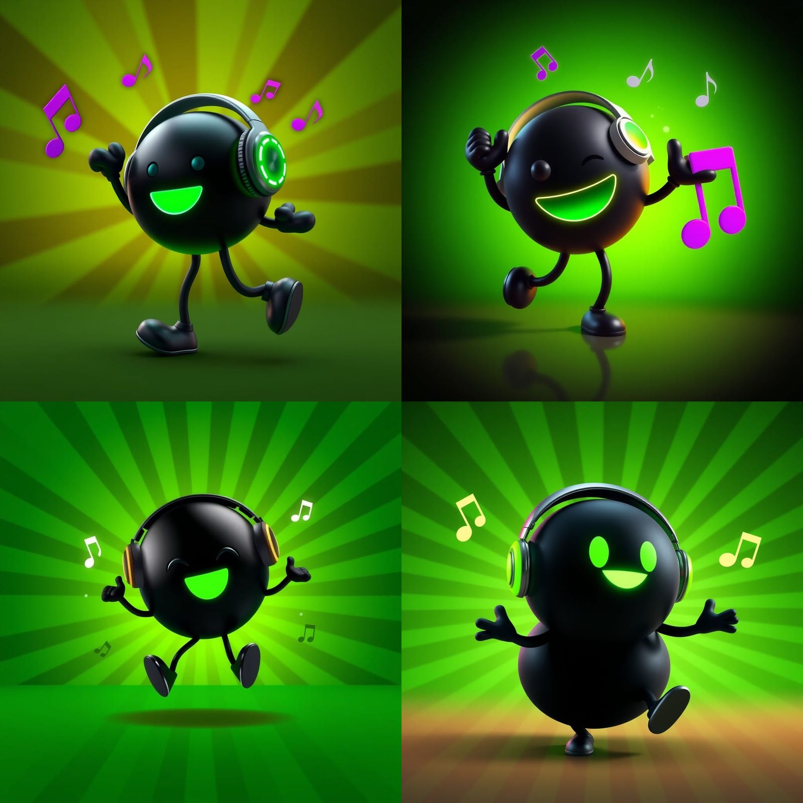 Dancing Black Dot Profile Picture in 3D Digital Art