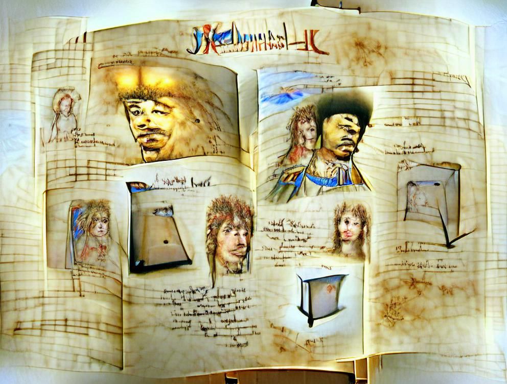 Medieval Manuscript Page: Jimi Hendrix Portrait