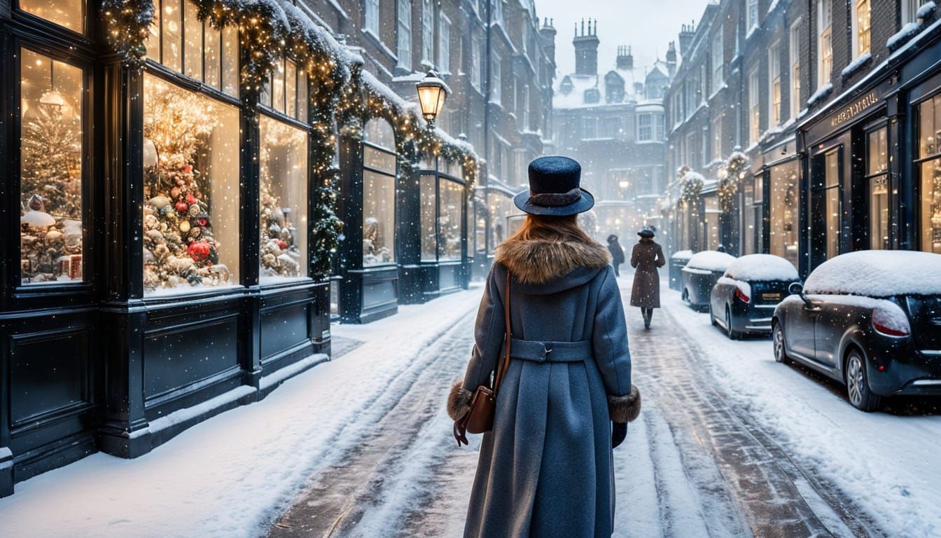 Serenity in Winter Wonderland London Scene in Soft Impressio...