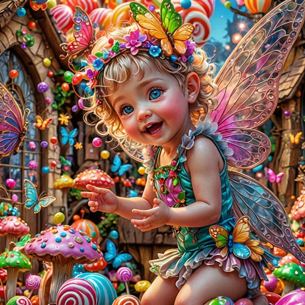 Delightful Baby Fairies in a Candy Art Style