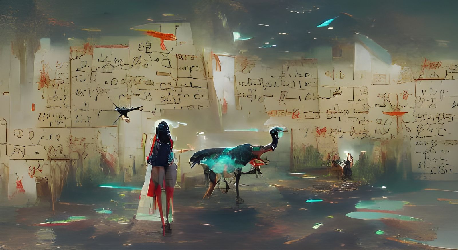 Ancient Egyptian Gods' Dream on Stone Tablet
