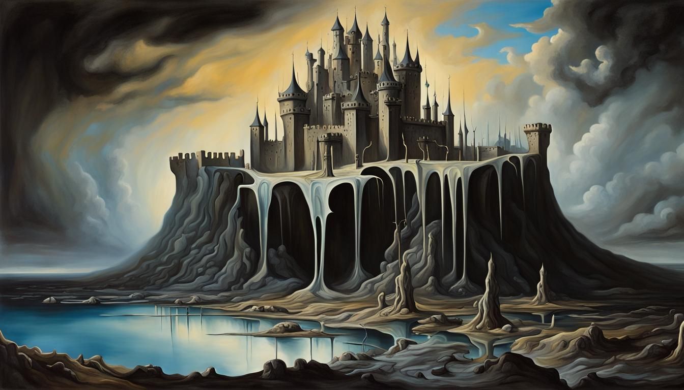 Dark Fantasy Castle in Surrealist Style