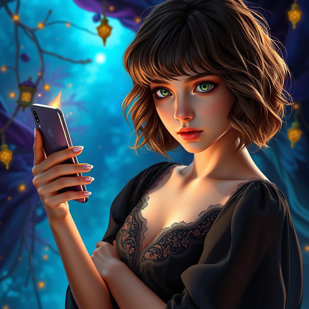 Enchanting Woman Unveils Hidden World in Fantasy Art