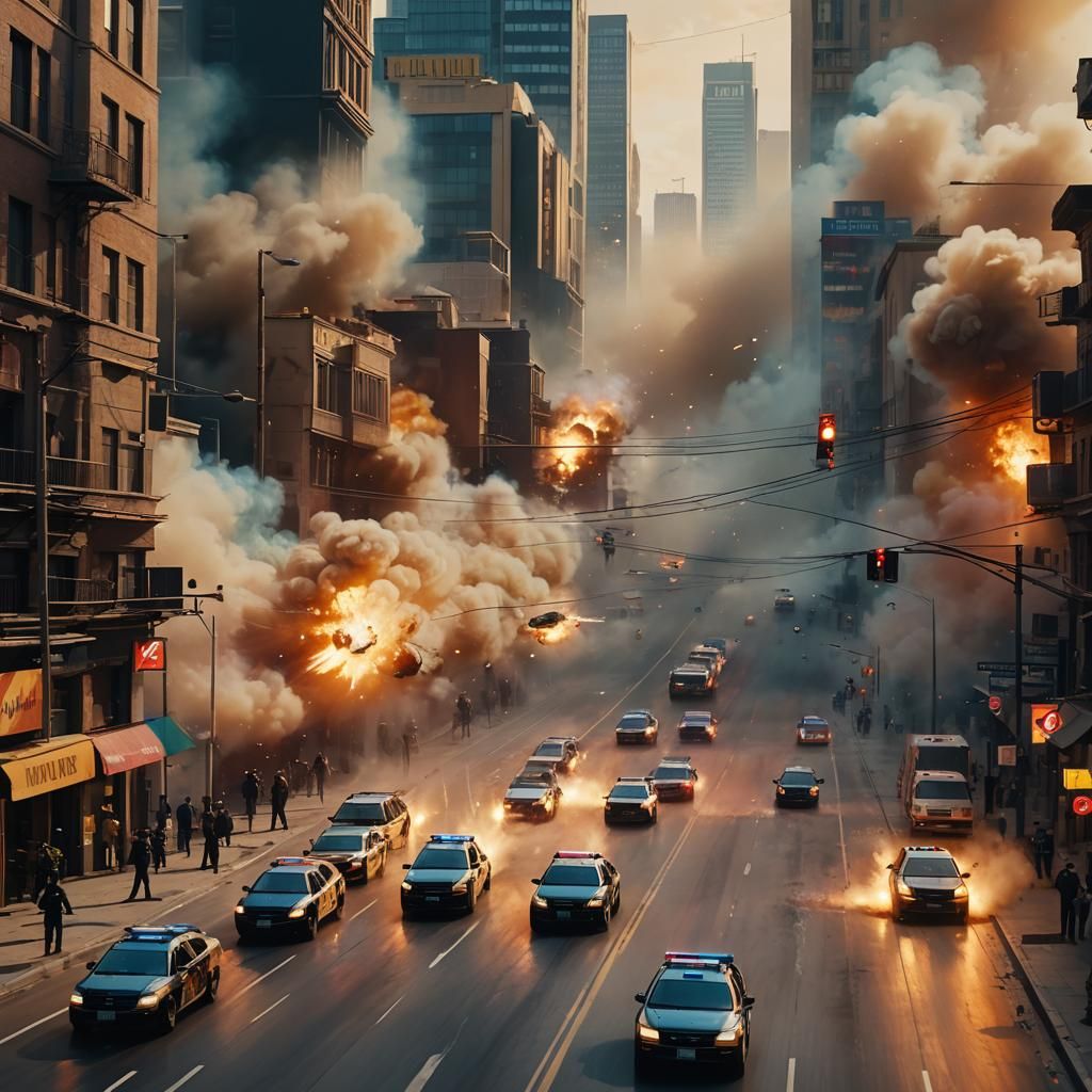 High-Speed Chase Through Sci-Fi Metropolis