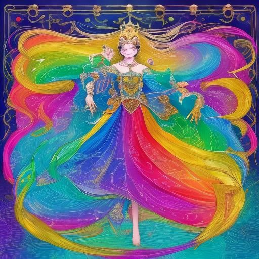 Rainbow Royal Coat with Golden Accents