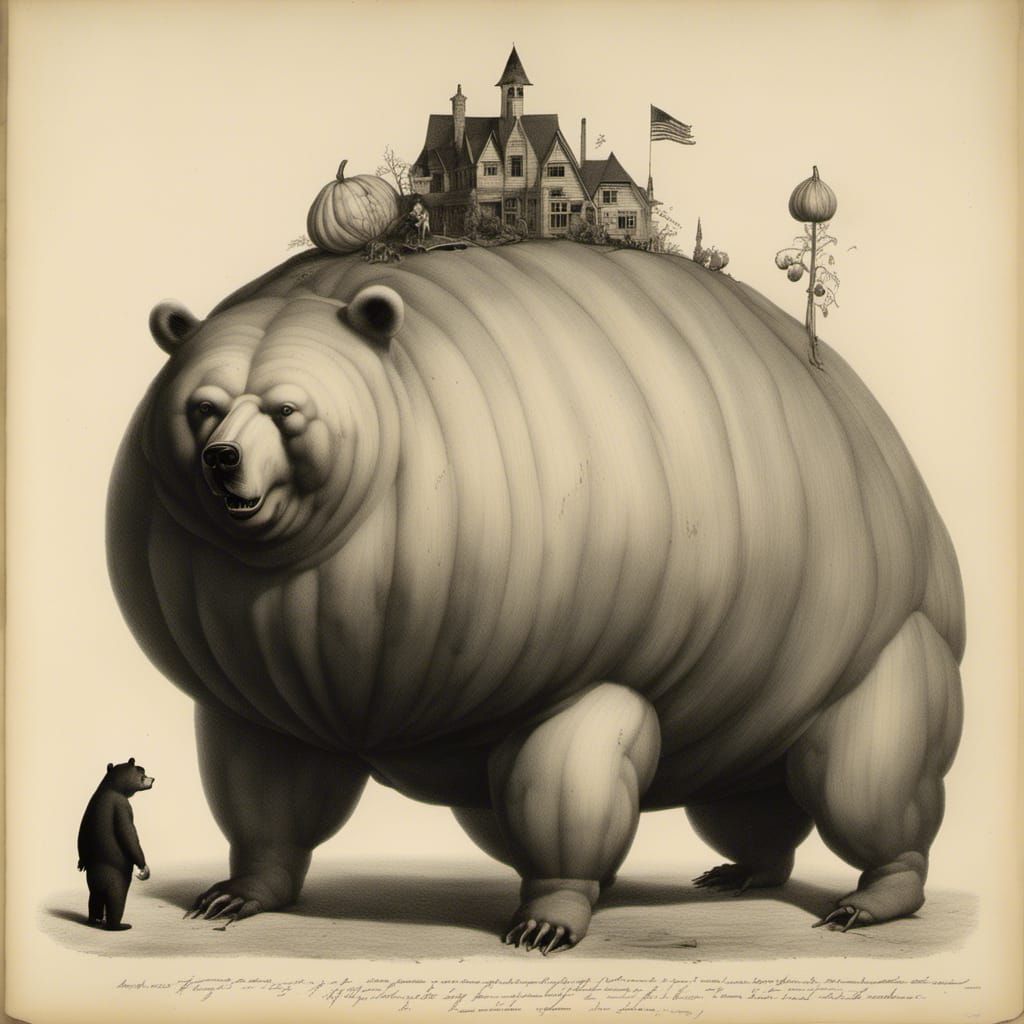 Obese Pumpkin Bear: A Surreal Photograph