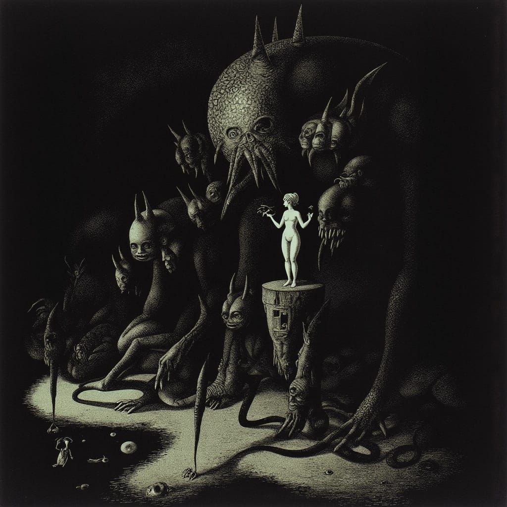 Horror River of Souls in Gustave Doré Style