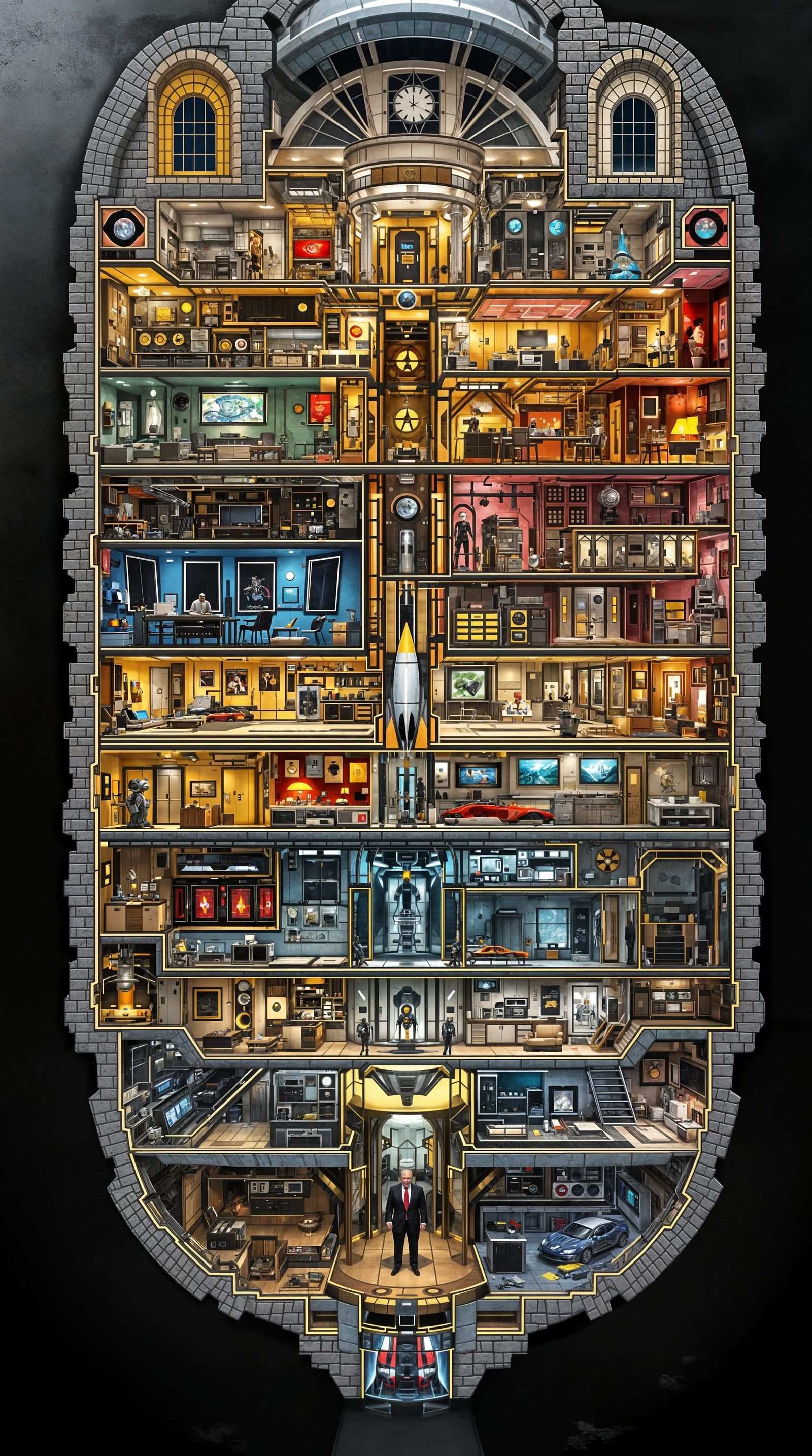 Underground Villain Lair Technical Schematic