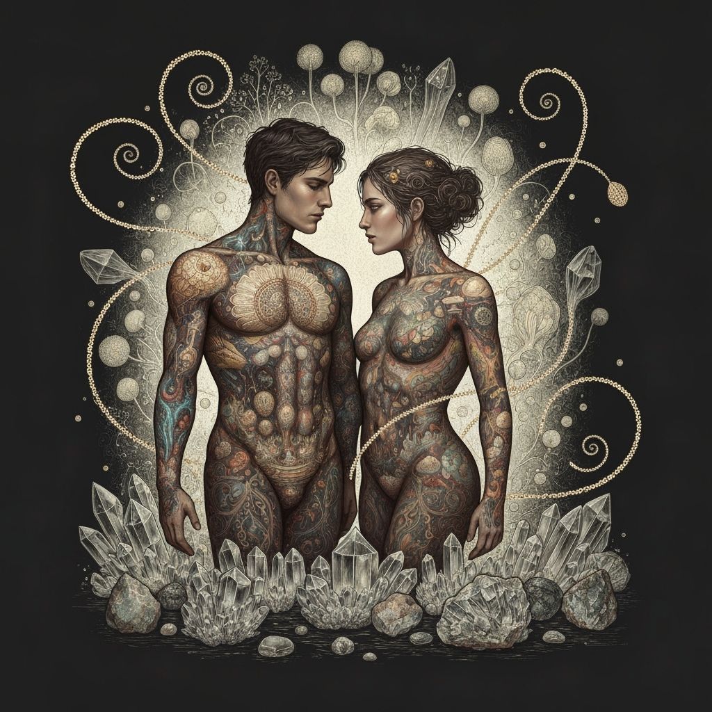 Ethereal Figures in Crystal Landscape, Inspired Concept Art