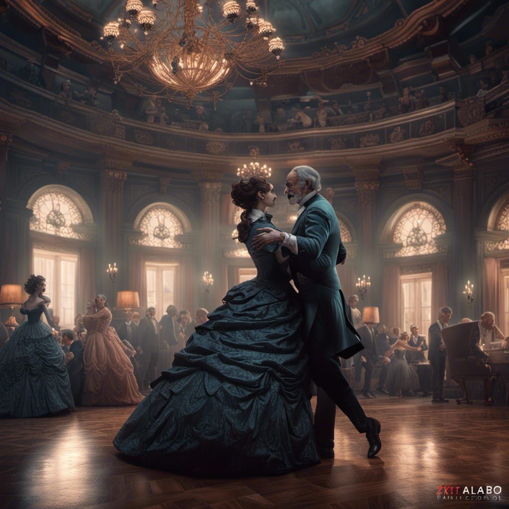 Victorian Vampire Dance: Elaborate CGI Render