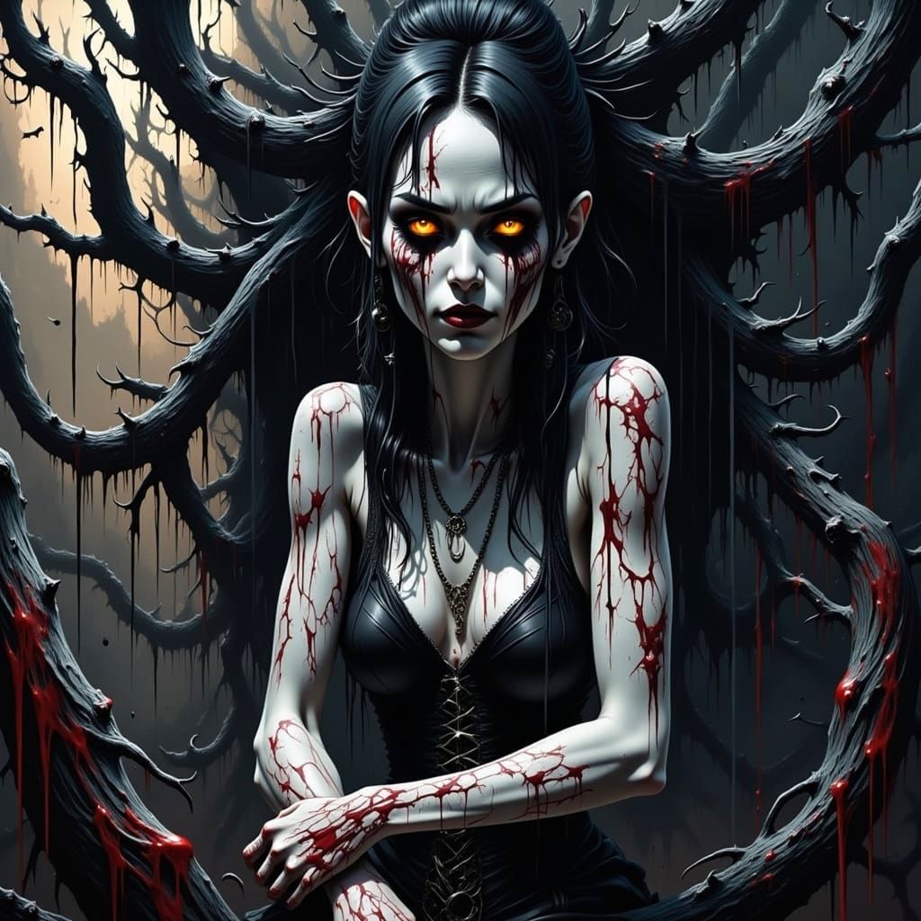 Ethereal Woman Confronts Inner Demons in a Haunting, Hyperre...