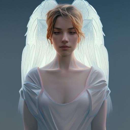 Angelic Portrait in Hyperdetailed Style