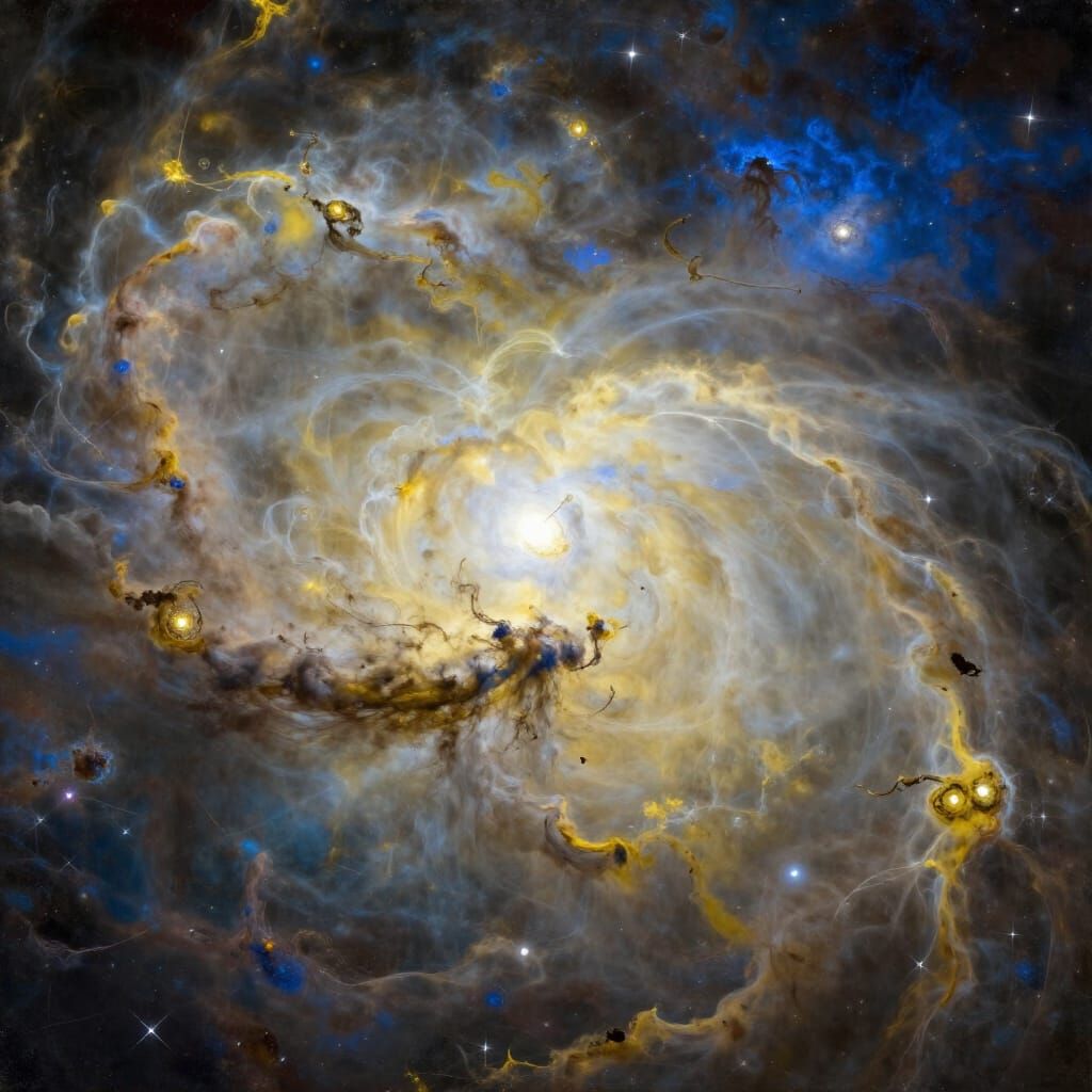 Cosmic Nebula of Stardust and Deep Blue Space