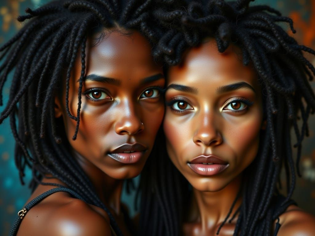 Eva Green & Gary Dourdan in Vibrant Sepia Family Portrait