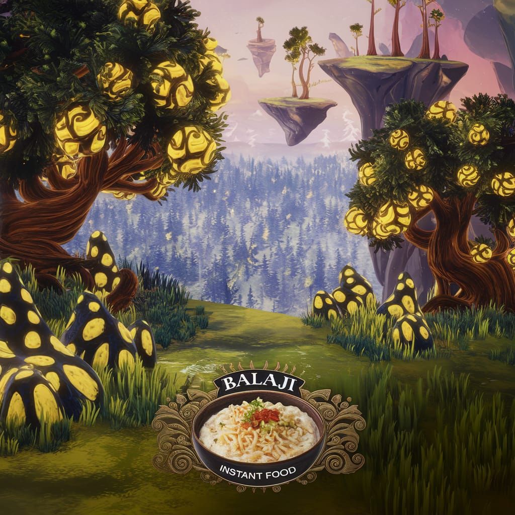 Magical Forest with Balaji Instant Food, Matte Painting