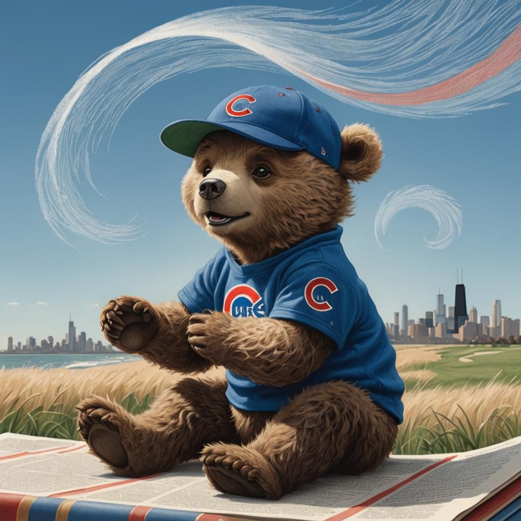 Windy Day Cub: A Whimsical Storybook Illustration