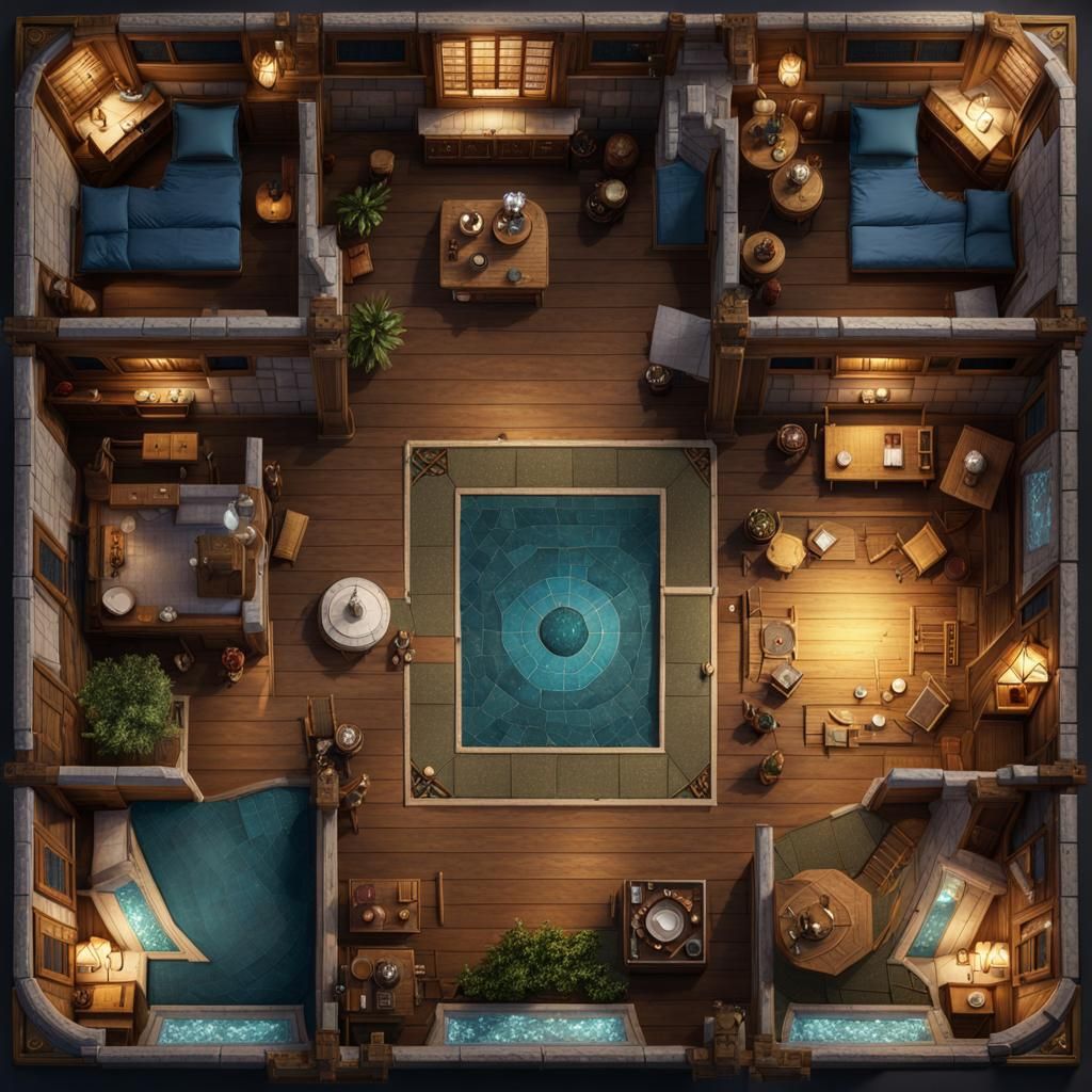 Magical Bedroom Battlemap for Dungeons and Dragons