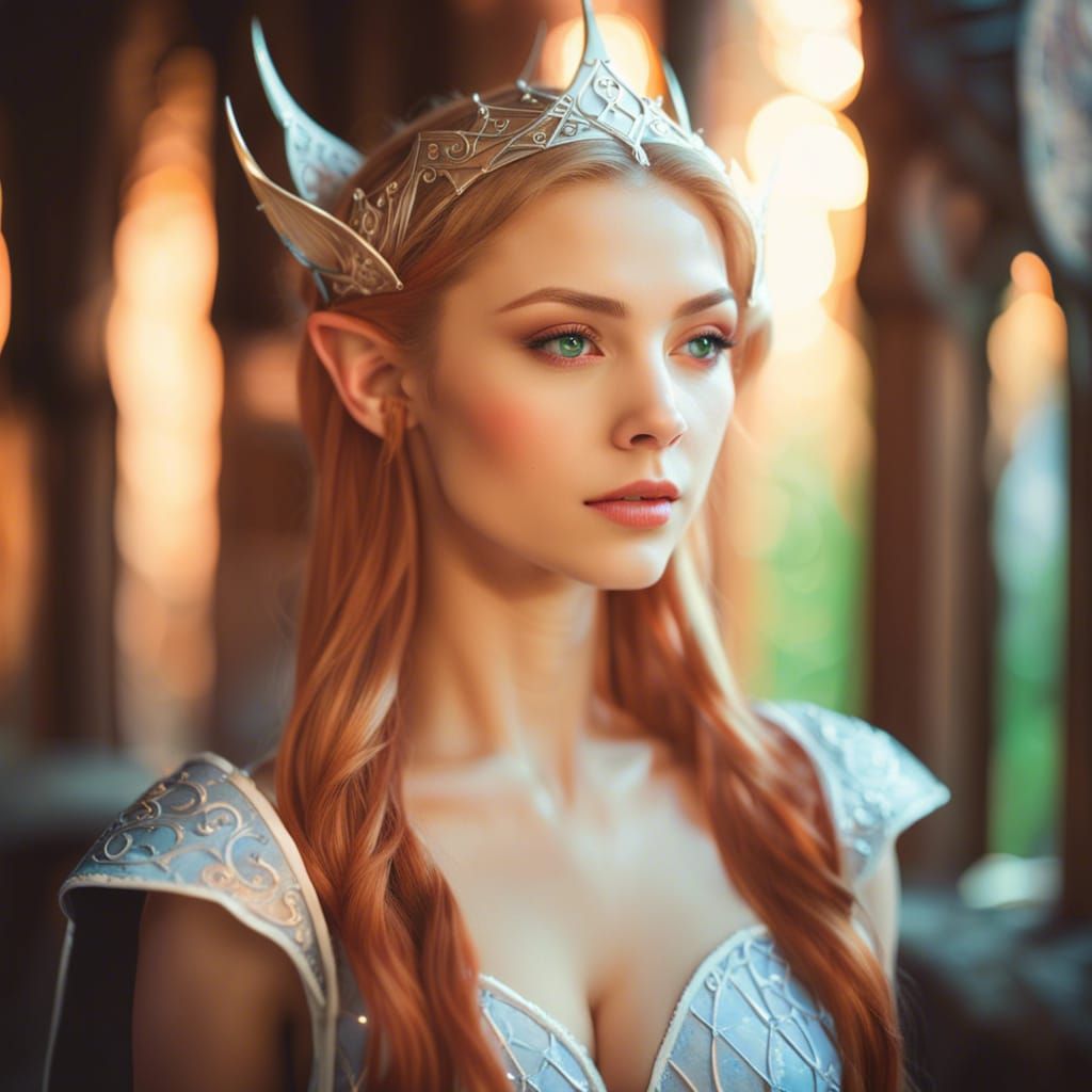 Elven Queen Portrait in High Quality CGI Style