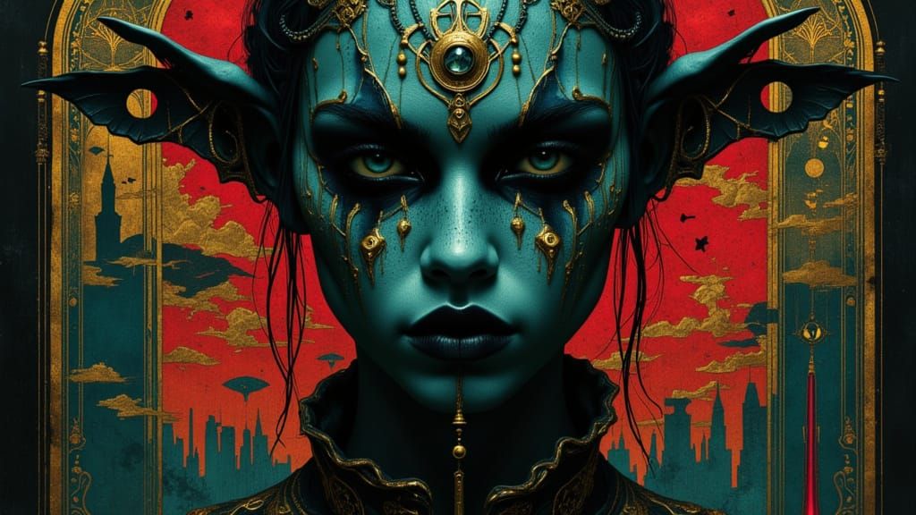 Mangoria: Enigmatic Figure in Detailed Concept Art