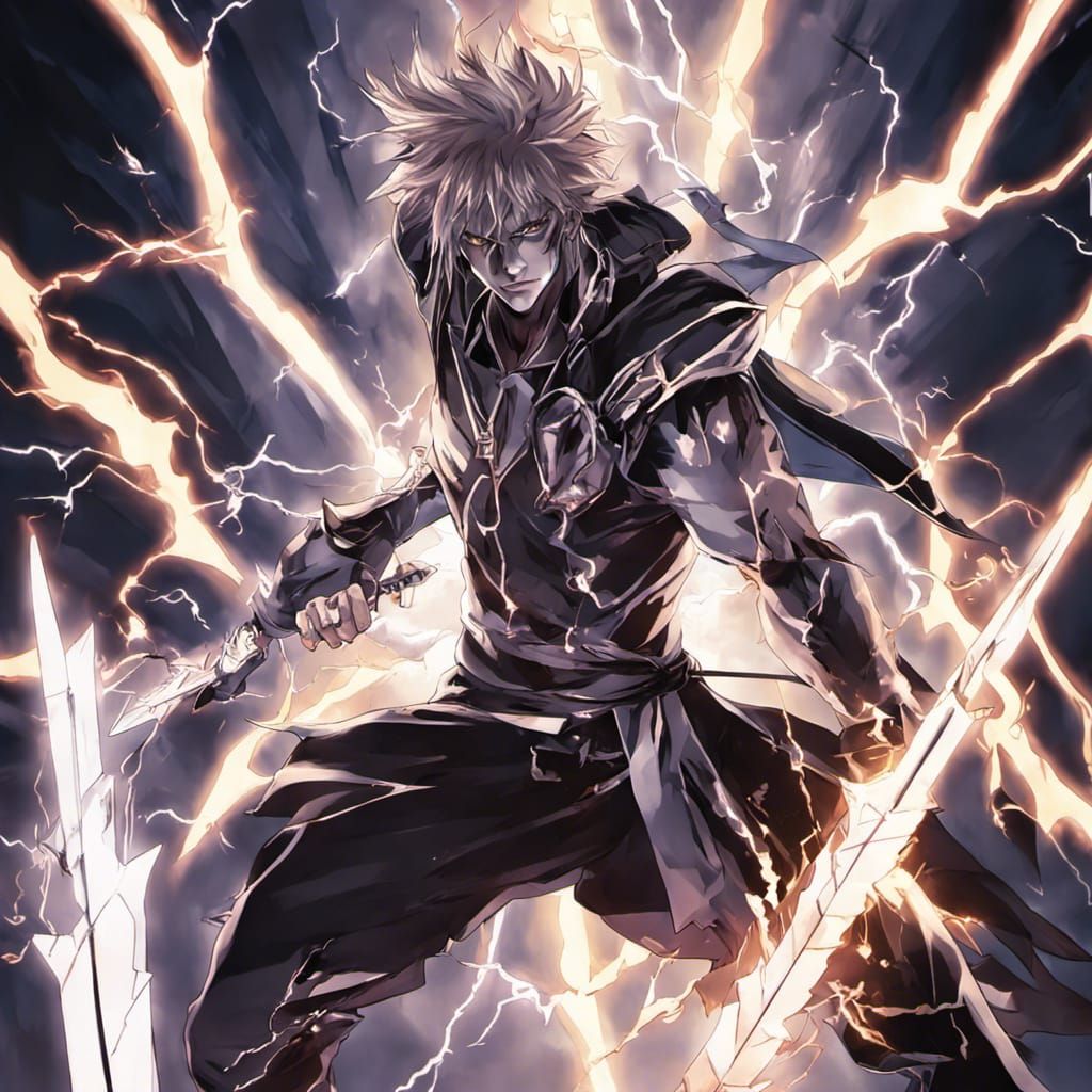 Demonic Swordsman Portrait in Anime Style