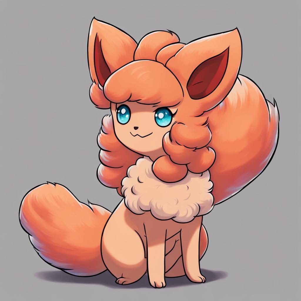 Anime Girl as Vulpix in Anime Style