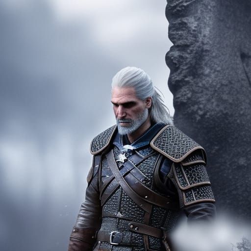 Epic Geralt of Rivia Digital Painting
