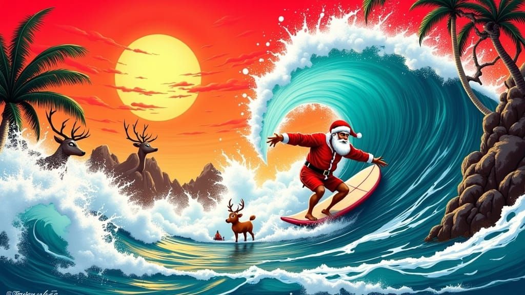 Santa Hawaiian vacation