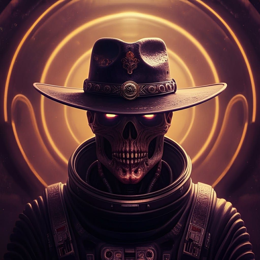 Astronaut Cowboy in Sinister Sci-Fi Scene