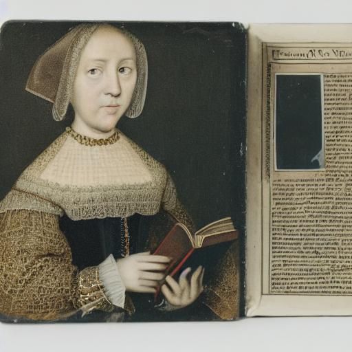 16th Century Woman with Book, Candlelight Portrait