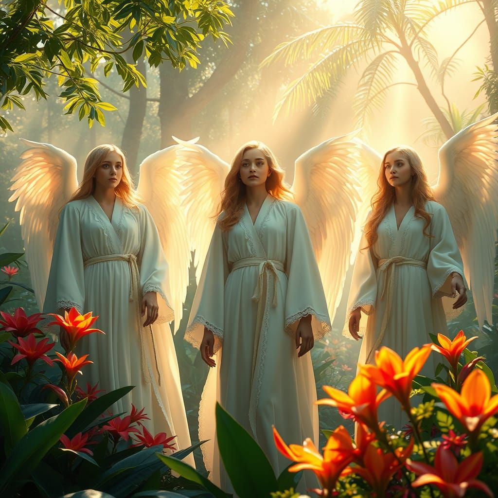 Serene Angels in a Vibrant Paradise